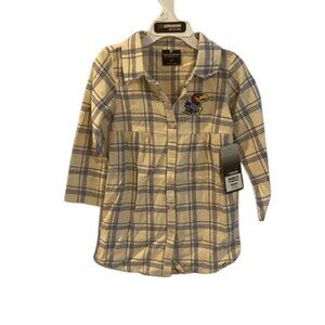 NCAA Kansas Jayhawks Button Up Flannel Dress size 3T New Colosseum